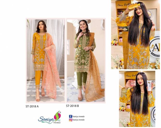 Saniya St 2018 Embroidery Designer Wholesale Pakistani Salwar Suits
